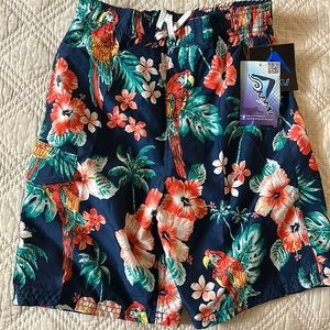 Boys swim trunk board shorts size large 14 16 never worn parrots